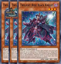 Yugioh! 3x Twilight Rose Black Knight DOOD-EN005 Common 1st Ed NM - Image 1