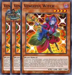 Yugioh! 3x Vengeful Witch DOOD-EN004 Super Rare 1st Ed NM - Image 1