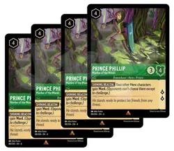 Disney Lorcana Prince Phillip Warden of the Woods x 4 - Rare - Plus Free Card - Image 1