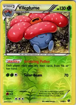 Vileplume 3/98 XY - Ancient Origins Pokemon TCG LP Reverse Holo - Image 1