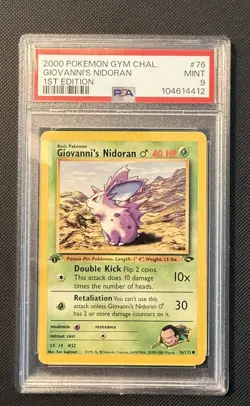 2000 POKEMON GYM CHALLENGE 1ST EDITION #76 GIOVANNI'S NIDORAN PSA 9 - Image 1