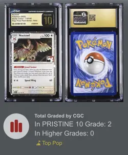 2025 POKEMON PLAY! POKEMON PRIZE PACK HOLO #115 NOCTOWL CGC PRISTINE 10 - Image 1