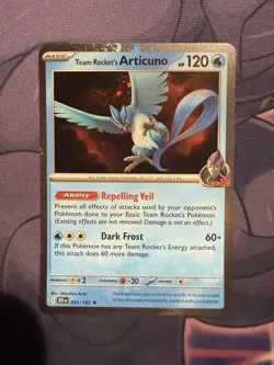 Team Rocket's Articuno 051/182 (Cosmo Holo) Pokemon NM W/ SWIRL - Image 1