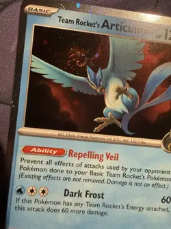 Team Rocket's Articuno 051/182 (Cosmo Holo) Pokemon NM W/ SWIRL - Image 2