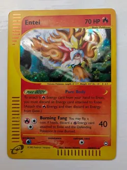 Entei H8 Holo - LP/NM - Pokemon Aquapolis - H8/H32 - 2003 E Reader Vintage - Image 1