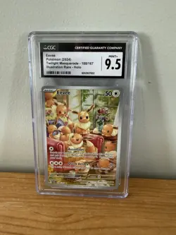 CGC 9.5 Eevee 188/167 Illustration Rare Twilight Masquerade Pokemon 2024 - Image 1