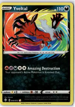 Yveltal NM Amazing Rare Shining Fates Pokemon - Image 1