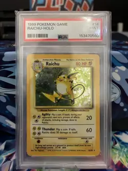 Pokemon 1999 Raichu 14/102 Holo Base Set PSA 9 - Image 1