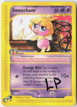 Smoochum 61 Uncommon Aquapolis Pokemon Lightly Played - Image 1