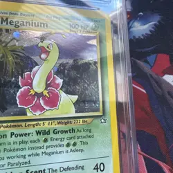 POKEMON MEGANIUM 2000 NEO GENESIS 1ST EDITION #11 HOLO CGC 9 SWIRL - Image 2