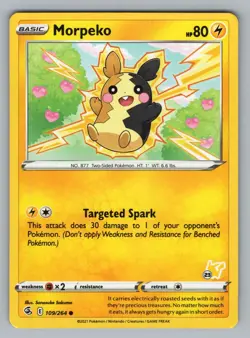 MORPEKO (#23 PIKACHU STAMPED) 109/264 P, 2022 POKEMON NM BA22 2022,/ - Image 1