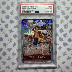 Monkey D Luffy ST10-006 PSA 10 One Piece Day 2024 Promo Card UK SELLER - Image 1