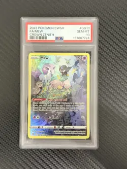 2023 POKEMON SWORD & SHIELD CROWN ZENITH #GG10 FULL ART/MEW PSA 10 - Image 1