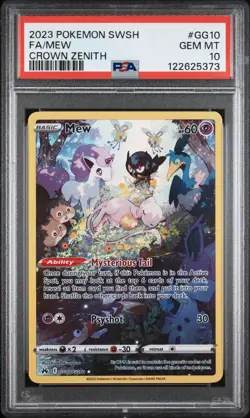 2023 POKEMON SWORD & SHIELD CROWN ZENITH #GG10 FULL ART/MEW PSA 10 - Image 1