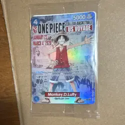 Bandai One Piece CCG Monkey D. Luffy Event Promo Foil Card 5000 Power - Image 1