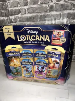 Disney Lorcana Trading Card Game 2 Decks 4 Booster Packs 1 Promo Card Sealed - Image 1