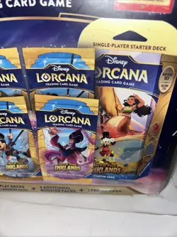 Disney Lorcana Trading Card Game 2 Decks 4 Booster Packs 1 Promo Card Sealed - Image 3
