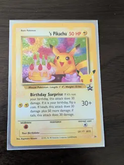 Pokemon Pikachu TCG Celebrations Birthday Promo Holo Card #24 - Image 2