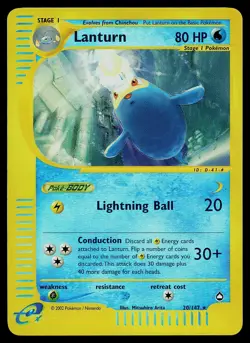 Pokemon Card - Lanturn Aquapolis 20 Reverse Holo Rare - Image 1