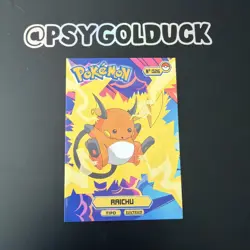 Pokemon Raichu Tops Peru Exclusive Non TCG Card no 026 A32 - Image 1