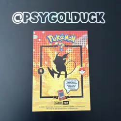 Pokemon Raichu Tops Peru Exclusive Non TCG Card no 026 A32 - Image 2