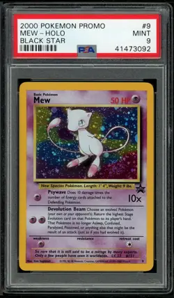 Mew Holo 9 Pokemon League Promo Black Star Pokemon PSA 9 *092 - Image 1