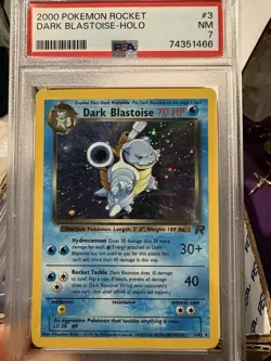 2000 Pokemon Dark Blastoise Holo Team Rocket 3/82 PSA 7 NEAR MINT - Image 1