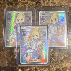 Pokemon TCG Lillie 147/149 Sun & Moon Ultra Rare Full Art Holo Trainer - Image 1