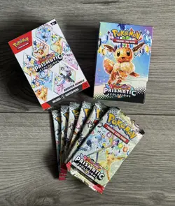 Pokemon TCG Prismatic Evolutions Booster Bundle x5 Packs OPENED No Hits Bulk - Image 1