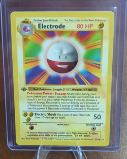 Vintage Pokemon 1999 WotC Base Set Electrode 1st Edition Rare #21/102 80 HP EN - Image 1