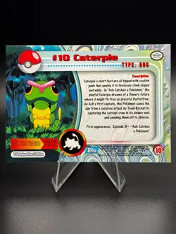 Caterpie #10 Topps Blue Logo TV Animation Edition Series 1 Pokemon (LP) - Image 2