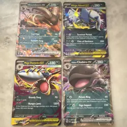 Pokemon TCG EX & Mega EX DARK-TYPE Lot (4) Houndoom, Absol, Sharpedo, Clodsire - Image 1