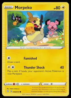 Morpeko 036/072 Common Shining Fates Pokemon Near Mint - Image 1