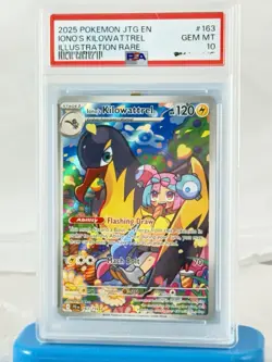Pokemon TCG Sv09 Iono's Kilowattrel 163/159 IR Holo EN PSA 10 - Image 1