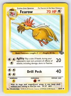 Fearow 36/64 1999 Jungle Set Pokemon Card TCG WOTC Vintage Uncommon - Lp/Vlp - Image 1