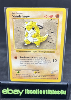Pokemon Card TCG Sandshrew Base Set 62/102 Regular 1999 Wotc Vintage Shadowless - Image 1