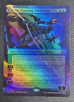 Kaito, Cunning Infiltrator (Borderless) Foundations Foil MTG NM Magic - Image 1