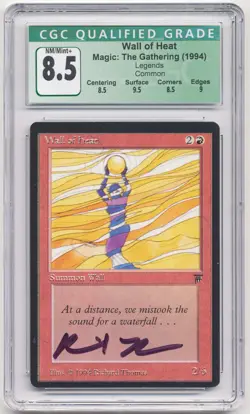 Graded Signed Wall of Heat CGC 8.5 Legends Artist Richard Thomas 1994 MTG Magic! - Image 1