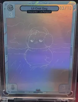 Pudgy Penguin Vibes Lil Cool Guy 03/10 Sketch Foil Card Super RARE Lil - Image 1