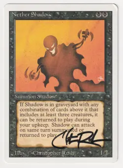 Signed Nether Shadow HP Revised Artist Christopher Rush 1994 WOTC MTG Magic Rare - Image 1