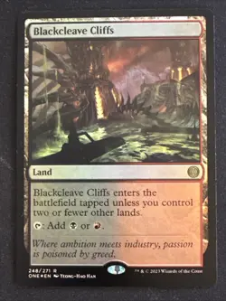 1x Foil Blackcleave Cliffs (248) Phyrexia: All Will Be One LP MTG Magic x1 MKE - Image 1