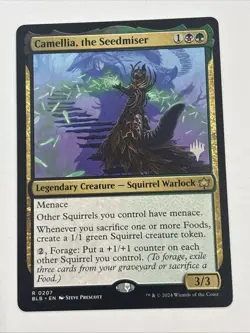 Camellia, the Seedmiser (Promo Pack) [Bloomburrow Promos] Foil Near Mint - Image 1