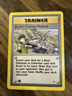 Pokemon Brock's Training Method 106/132 - 1st Edition Gym Heroes 2000 WotC - Image 1