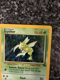 Pokemon TCG Scyther Jungle 10/64 Holo Unlimited Holo Rare HP/DMG - Image 2