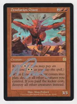 Silver Signed Desolation Giant HP Apocalypse Artist Alan Pollack 2001 MTG Magic! - Image 1