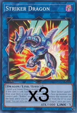 3X Yugioh Striker Dragon RA01-EN046 Secret Rare 1st Edition NM - Image 1