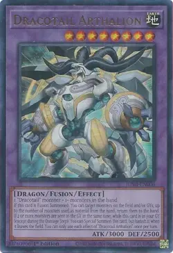 Near Mint Yugioh Dracotail Arthalion JUSH-EN006 1st Edition Ultra Rare - Image 1