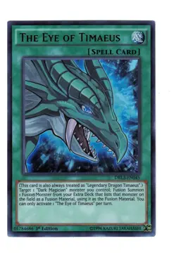 Yugioh- 1X The Eye of Timaeus - Ultra - 1st Edition - DRL3-EN045 - Near Mint - Image 1