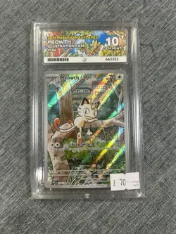 Meowth 106/094 Pokemon TCG Phantasmal Flames Illustration Rare Ace 10 Gem Mint👌 - Image 1