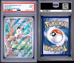 Pokemon TCG Meowth 106/094: Phantasmal Flames Illustration Rare PSA 9 - Image 3